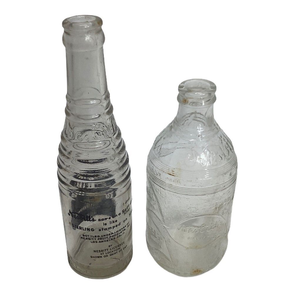 2 Vintage Soda Bottle ‎ Nesbitt's Of California Black Label Clear Label 1938 - Picture 2 of 7
